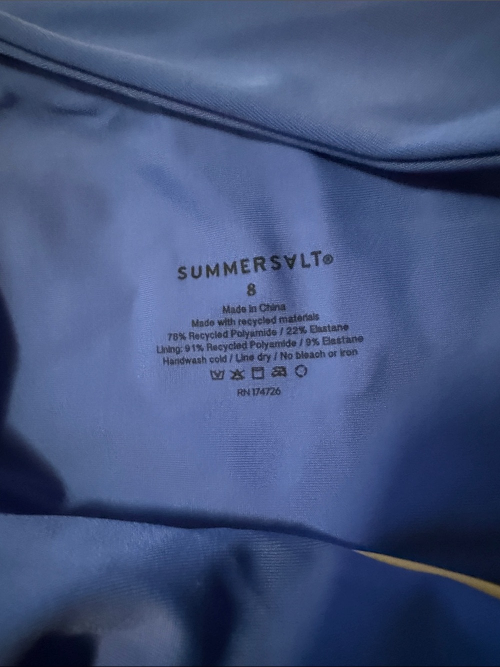 summersalt One-Shoulder Bikini Top in Cobalt Blue - Picture 3 of 3